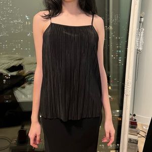 Pleated black tank top